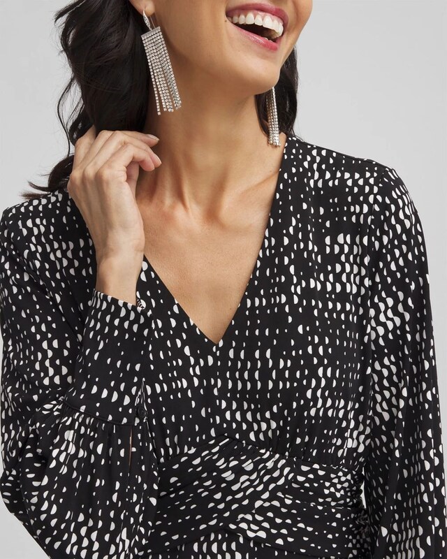 Long Sleeve Surplice Midi Dress - image 4